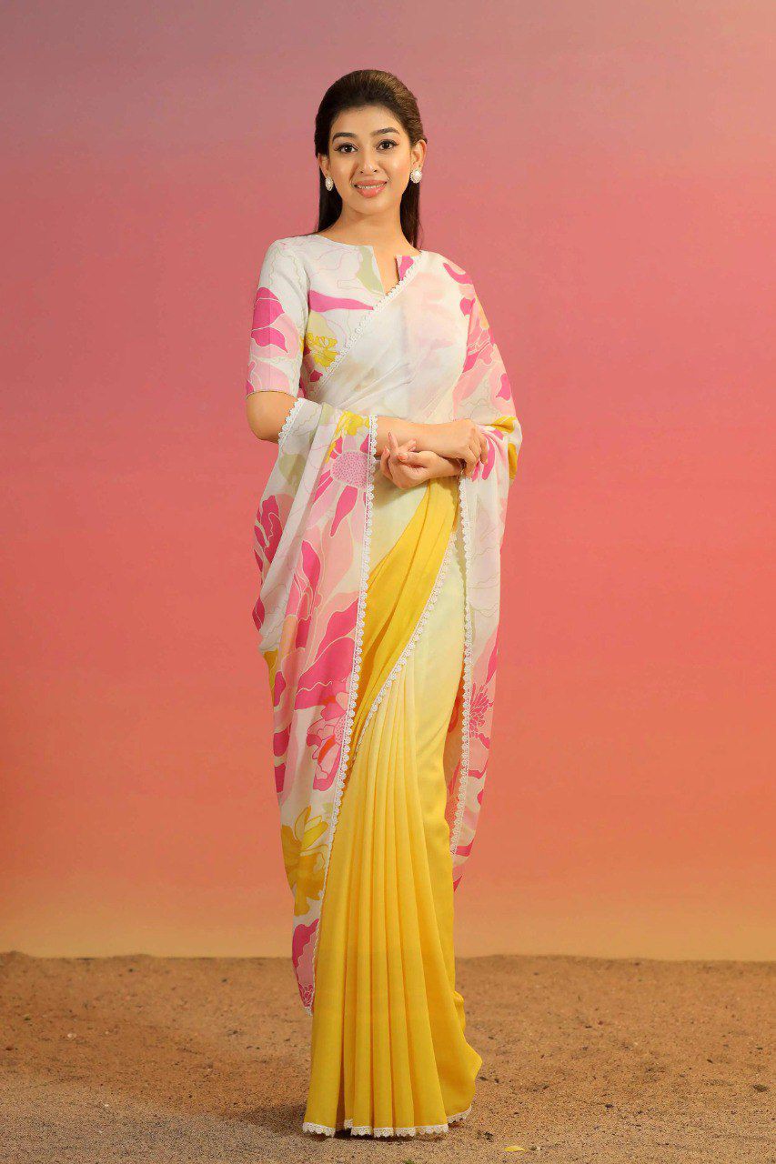 Aab Sonali Party Wear Georgette Fancy Saree Collection